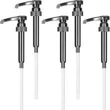NUOOO Syrup Pump Dispenser for 1L Bottle, Black (5PCS), Food-grade Plastic, Wide Applications, Compatible with Various Brands