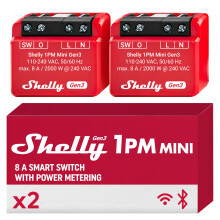 Shelly 1PM Mini Gen3, WiFi Smart Switch Relay, 1 Channel, 8A, Power Metering, Home Automation, Lights Remote Control, Alexa and Google Home, iOS Andr