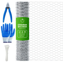 MAIYADUO Chicken Wire, Chicken Wire Mesh Roll 35cm x 1m, Anti-Rust Hexagonal Galvanized Chicken Wire Mesh for DIY, Pet Rabbit Chicken Fencing