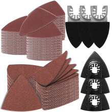 Aozzy 246 Multi Tool Sandpaper Kit for attaching Most Oscillating Tool Sanding Pads, Compatible With Most Bosch/Dewlta/Fein Brands, Multiple Grits Av