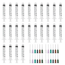 3ML Liquid Measuring Syringe Tools Set, 24Pcs Durable Syringes with Blunt Needle, Plastic Liquid Graduated Syring, Colostrum Collection Syringe, Ink
