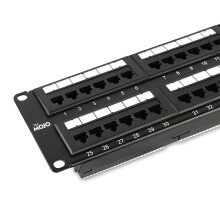 Tecmojo Cat6 48 Port Patch Panel, 19'' Network Patch Panel for Network Switch, 19inch Server Racks and Network Cabinets, 10G Support, Rack Mount, Wit