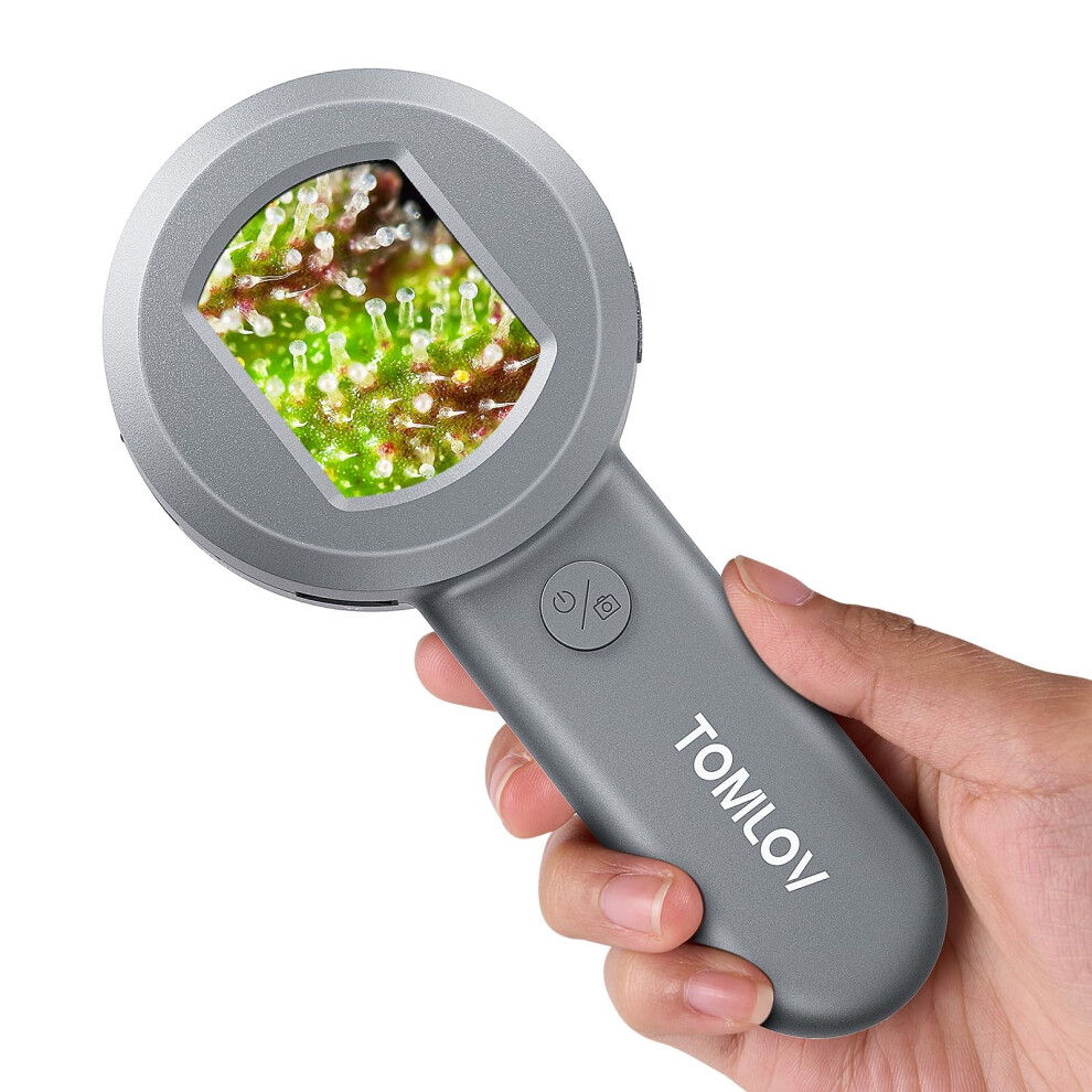 Tomlov Light P10 Portable Microscope, 100X Illuminated Jewelers Loupe, Handheld Coin Magnifier With For Collectors, Pocket Trichome Magnifying Glass,