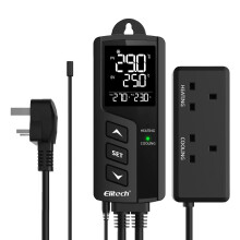 Elitech Temperature Controller Non-WIFI 2-Stage Outlet Thermostat Heating and Cooling for Aquarium Homebrew Seed Fermenter Greenhouse 220V, STC-1000P