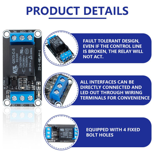 Innfeeltech 6pcs DC 24V Relay Module 1 Channel Relay with Optocoupler High or Low Level Trigger Expansion Board 2