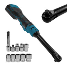 3/8 Inch Extended Cordless Ratchet Wrench for Makita 18V Battery, 80Nm Torque, LED Light, 6Inch Long Neck with 8 Metric Sockets