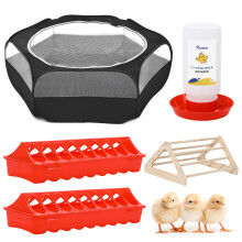 Pawaboo 5-In-1 Chicken Brooder Box for Chick Starter Kit, Includes Pet Cage Tent, Chicks Perch, Chicks Feeder, 1.1L Chick Waterer, pet Chicken Suppli