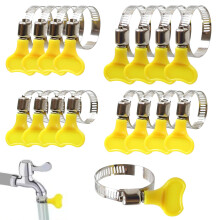 Jubilee Clips 16 Pcs 4 Size Hose Clips Set with Handle Adjustable Stainless Steel 10mm-44mm Range Garden Hose Clamp Tightening Pipe Clips Hose Clamps