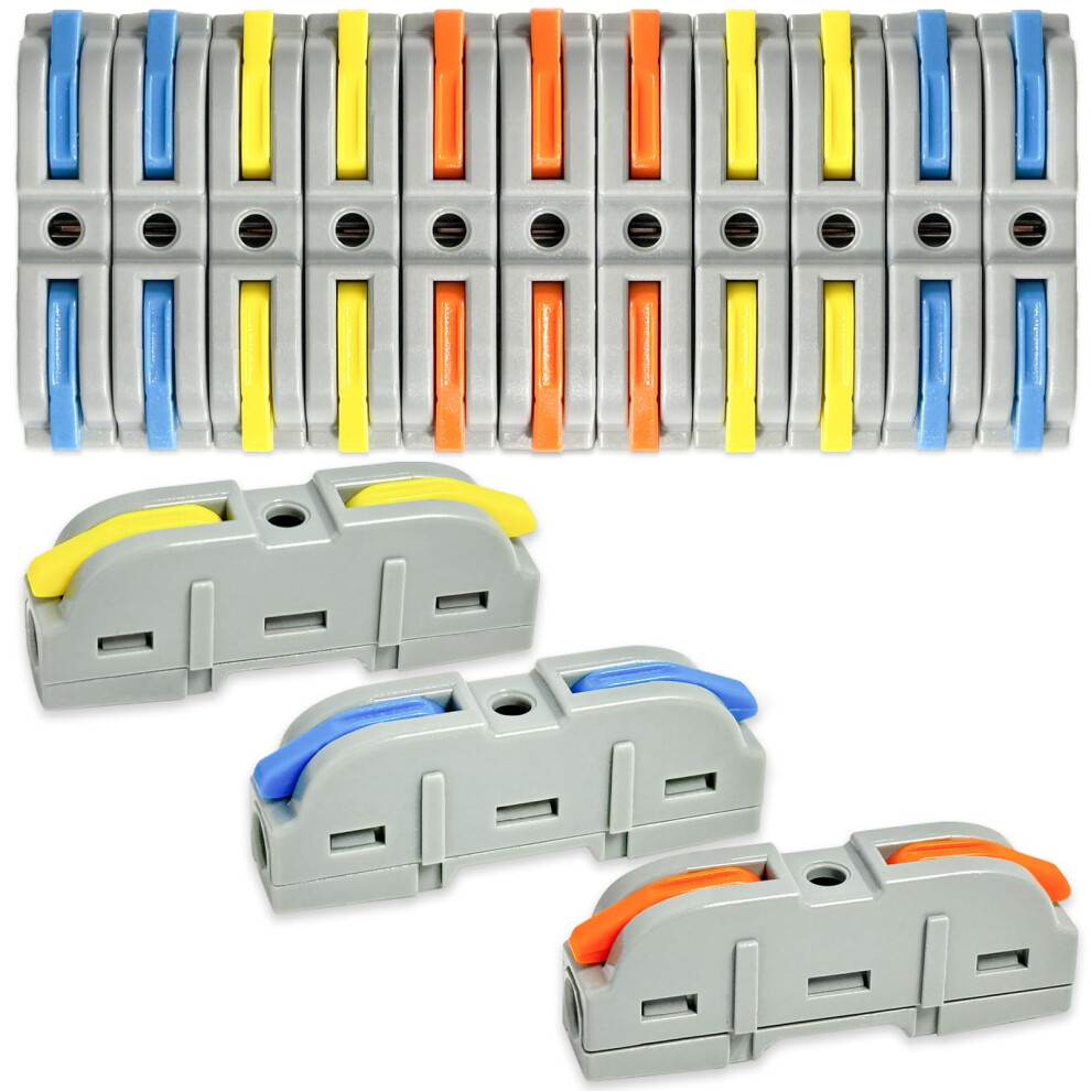 100Pcs Lever Wire Connectors, 1 In 1 Out Inline Electrical Wire Splicing Connector, Compact Wire Connectors For Circuit Inline Splices, Awg 28-12, Mu 87216585