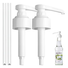 2 Pcs Syrup Pump for Monin Glass Bottle,Skinny Syrup,Simply Syrups Pump Resilience Detachable Design Covers,Coffee Pack Contains Pump and Connecting
