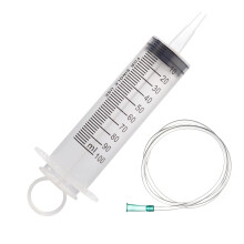 1 Set 100ML Large Capacity Plastic Syringe with Large Caliber, Reusable Threaded Syringe with Tube for Liquids, Oil, Pet Feeding, Plant Irrigation, S