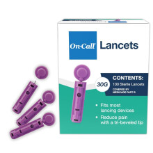 On Call G124-10A Sterile Lancets, Blue