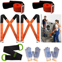 Zeeorymn Lifting Straps for Movers 3pcs,Anti-Slip Moving Strap with Ratchet Syste for Heavy Objects,Goods,Furniture,Single or Multi-Person Carrying S