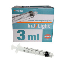 Sterile Rays 3ml Syringes Luer Lock Box (100)