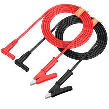 Proster Multimeter Test Leads 2PCS - 4mm Banana Plug to Alligator Clip CAT III 1000V/CAT IV 600V Multimeter Leads with Crocodile Clips 15A 1000V Bana