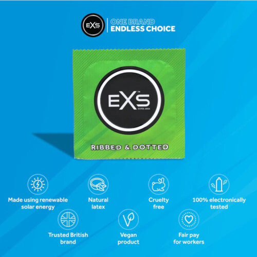 Ribbede kondomer 3 stk. EXS 1