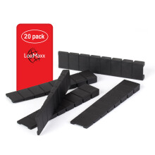 LouMaxx Furniture Levelling Wedges - Set of 20 Black Shims 8 x 20 x 100 mm - Wedges for Uneven Floors - Plastic Wedges with Integrated Predetermined