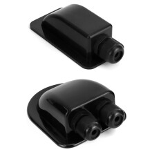 QWORK IP68 Solar Cable Entry Gland Waterproof ABS Solar 2-Way / 1-Way Cable Entry Dual Cable Entry Housing for Solar Panels of RV, Caravan and Marine