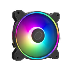 Cooler Master MasterFan MF120 Halo2 ARGB: Case & Cooling Fan, Dual Ring Addressable RGB Lighting, Rifle Bearing, Enlarged Air Balance Blades with Jam