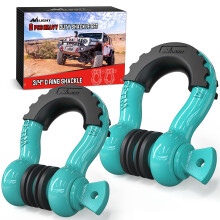 Nilight 2 Pack 3/4" D-Ring Shackle with 7/8" Screw Pin 41,887lbs Break Strength, Heavy Duty Off Road Recovery Shackle with Isolators Washers for Use