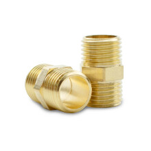 Bwintech 2 Pcs 1/2" Male To 1/2" Male BSP Thread Brass Hex Nipple Connector For Pipe Connecting Conversion