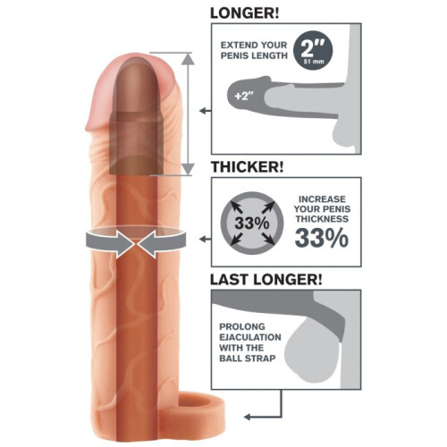 Fantasy X-Tensions Perfect 2 Inch Penis Extension with Ball Strap 1