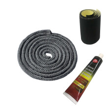 Wood Stove Gasket, 6mm(1/4") Woodstove Door Gasket Kit, High Temperture Resistant Gasket Rope Replacement for Stove or Fireplace Doors, Grey Color Fi
