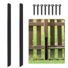 Pack of 2 Timber Fence Post Repair Stakes - Heavy Duty Fence Post Anchor with Ground Spike for Repairing Tilted or Broken Wooden Posts, Durable Garde