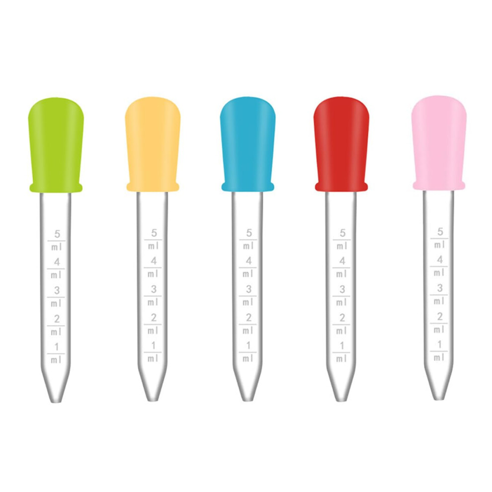 Sufune 5Ml Silicone Pipettes Dropper 5Pcs Plastic Droppers Liquid Droppers Pipettes Of 5Ml 5Pack