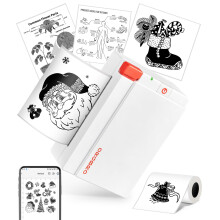 ORGBRO Sticker Printer, X3 Mini Bluetooth Thermal Portable Sticker Maker Supports 2-3 Inch Width, with 1 Roll Thermal Paper, Suitable for Study Notes