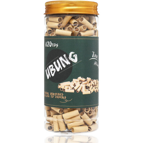 UBUNG | 420 Tips | Ø7mm Pre Rolled Tips | Filter Tips Made with Unbleached Paper | Suitable for Most Pre Roll Machine and Rolling Papers