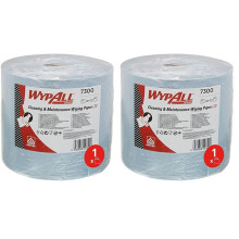 WypAll L20 Cleaning and Maintenance Jumbo Roll Wiping Paper 7300-1 Blue Roll x 500 Blue, 2 Ply Wiping Sheets (Pack of 2)