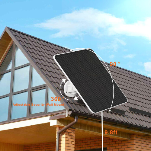 Solar Panel Ring Camera, 5W Camera, Solar Panel, Charger for Ring Stick Up Cam/Pro Battery, Spotlight Cam/Plus/Pro Battery, Solar Panel for Ring Came 2