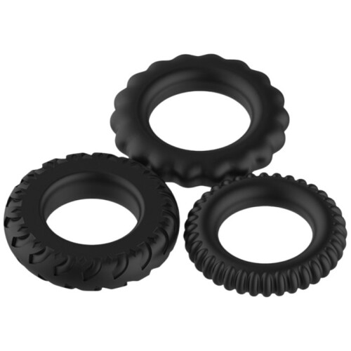 Pretty Love Titan Silicone Cock Ring Set (3 Pack) 2