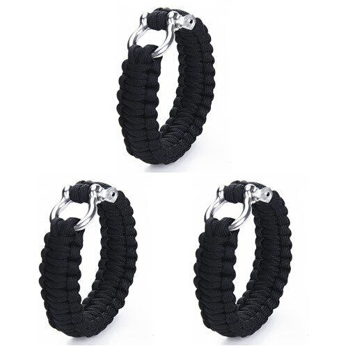 3Pièces Bracelets Survie Parachute Boucle Acier 1