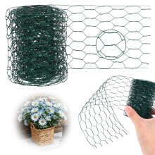 Floral Chicken Wire 3.94x118 Inch Hexagonal Chicken Wire Mesh Netting Fence For Crafts Green Galvanized Poultry Wire Netting For Floral Arrangements
