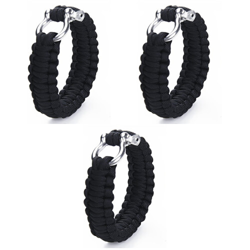 3Pièces Bracelets Survie Parachute Boucle Acier 2