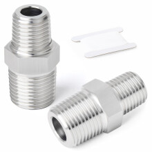 ERGAOBOY 2 Pcs 1/2" x 1/8" BSP Male Hex Reducer, Stainless Steel 304 Pipe Fitting