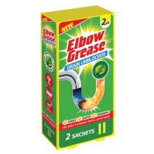 Elbow Grease Drain Unblocker - Dissolves Hair & Grease Clogs | Suitable for Sinks, Baths & Showers (2 Pack Sachets)