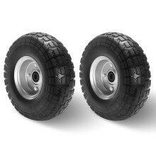 EINESIN 4.10/3.50-4 Solid Rubber Tire Wheels, 10 Inch Tire and Wheel Flat Free,Replacement Wheel for Garden Carts/Dolly/Trolley/Dump Cart/Hand Truck/