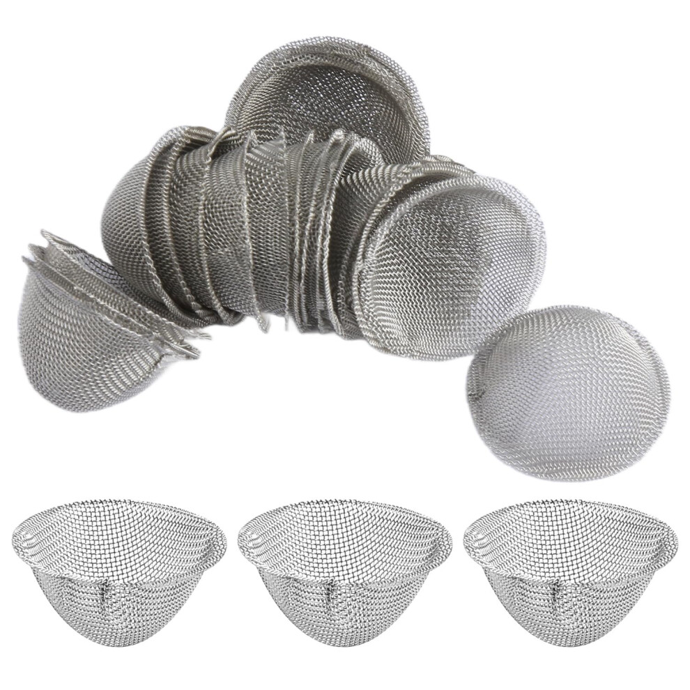 Hopzab 40 Pcs Stainless Steel Pipe Screen Filters, Adjustable Size Reusable Metal Mesh Gauzes, Pre-Cut Tapered Bowl Filters For Vaporizers, Water Pip