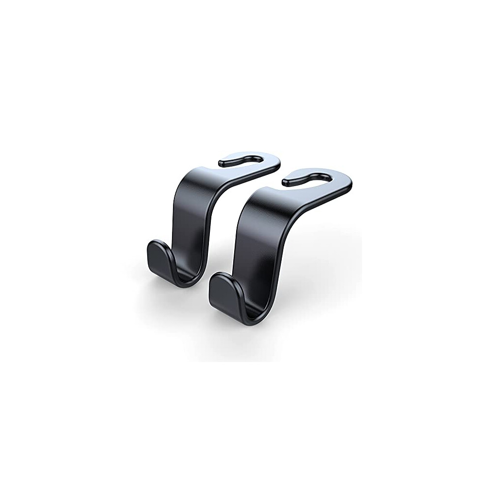 4Pcs Leather Car Headrest Hooks With Phone Holder, Double Seat Back Hanger For Bags And Purses Blue 9113335618510