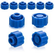 Prasacco 50-Piece Syringe Caps - Luer Lock, Blue, Easy Tip Cap for Feeding Tubes
