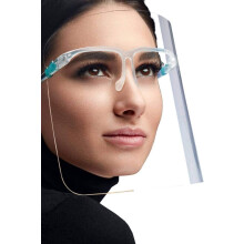 10pk Omnitex Face Shield with Glasses, Spectacle Frame Full Face Visor, Anti-Fog Lens, Adjustable Transparent Plastic, Fluid Resistant, ENSURE you Pe