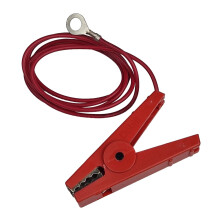 Replacement Live and Earth Connection Leads For Electric Fence Energiser | Red & Green | Fence and Ground Spares | 100cm Insulated Cable with Crocodi