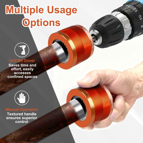28MM Metal Copper Pipe Cleaner Set with 6.35mm Hex Shank, Replaceable Brush, Each Set Additional 3Pcs Replaceable Blades for Cleaning Rust, Stains, P 1