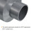 PATIKIL PVC Reducer Pipe Fitting 75x40mm, 3 Pack Straight Coupling Adapter Connector, Gray 5