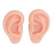 Ear Model Soft Silicone Ear Model Artificial Imitation Real Ear Mold Flexible for Jewelry Earring Display Taking Practice 1 Pair (Light Skin Color)