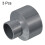 PATIKIL PVC Reducer Pipe Fitting 75x40mm, 3 Pack Straight Coupling Adapter Connector, Gray 3