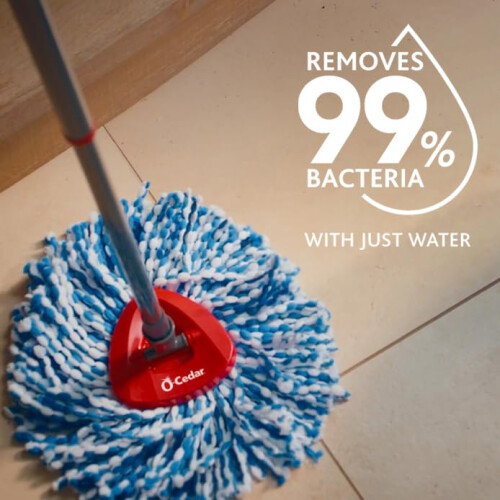 O-Cedar RinseClean Microfiber Spin Mop & Bucket Floor Cleaning System with 4 Extra Mop Head Replacements 1